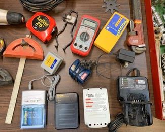 Hand Tools, Battery Chargers, Stud Finders, Etc.