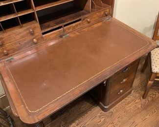 Lot #247 - $2,500 - Antique Secretary / Drop-Top Writing Desk (1800's) 