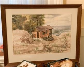 Framed Watercolor Painting, Signed