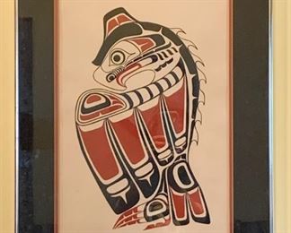 Framed Artwork, Limited Edition Pacific Northwest Silkscreen / Print, Signed George Matilpi