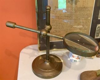 Brass Magnifying Glass with Stand
