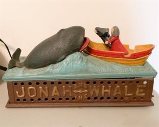 Cast Iron Jonah and the Whale Bank (Reproduction)