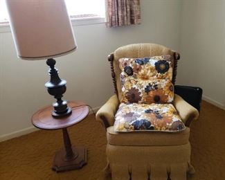 Estate Rocking Chair, table, lamp