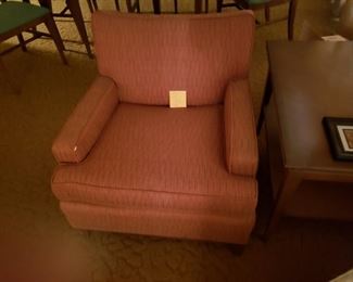 Chair worn with corner table