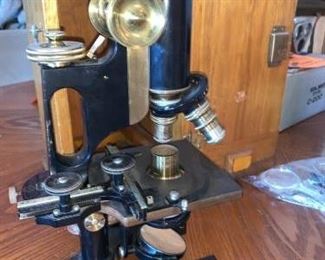 Antique Bausch & Lomb Microscope and Wooden Case https://ctbids.com/#!/description/share/352443