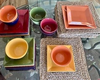 Colorful Square Dinner Set with Placemats. https://ctbids.com/#!/description/share/352548
