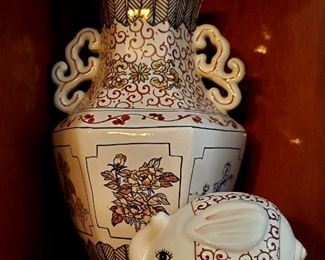 Japanese Vase and Elephant