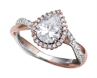 Giani Bernini Cz Two Tone Ring In 18K & Sterling