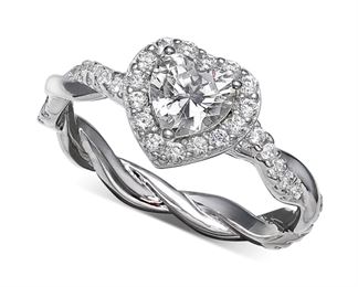 Sterling Giani Bernini Cubic Zirconia Halo Heart Ring