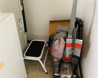Kirby vacuum w/attachments $45, Step stool $10