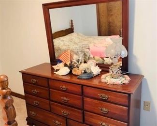 Cherry dresser with mirror $95