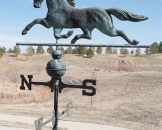 Metal Horse on Stand Weather Vain