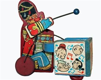 POP 052 POPEYE PULL TOY POPEYE AS DRUMMER