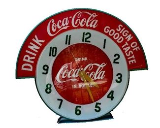 COKE CLOCK SIGN OF GOOD TASTE