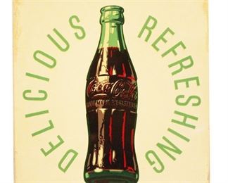 COKE SIGN DELICIAOUS REFRESHING BOTTLE WHITE BACKGROUND