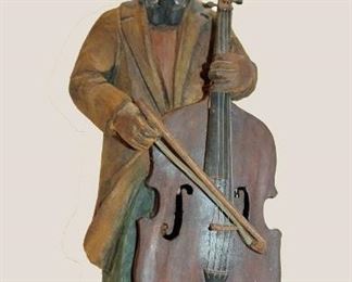 MU03 WOODEN WISTLER MAN WITH BASS VIOLIN