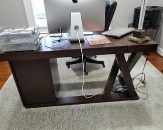 Back of home office desk by Madera, espresso color
