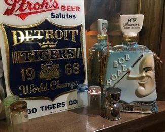 Vintage liquor containers and signs