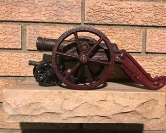Vintage cast iron cannons