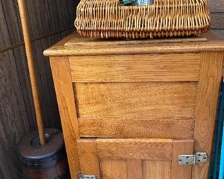 Antique oak ice chest