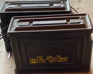 Vintage military ammo boxes