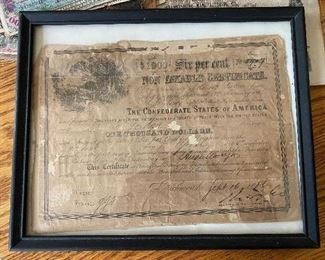 Confederate certificate