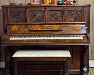 Antique piano by Bauer & Co.