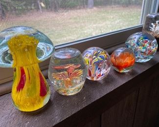 Vintage glass paperweights