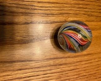 Antique German swirl ribbon core marble