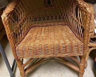 Vintage child wicker chair