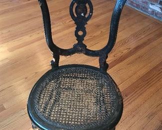 Victorial Mother of Pearl Cane Inlaid Bedroom Chair