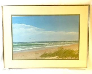 Robert Blazek 1984 "High Head Beach North Truro, Cape Cod Seascape painting.