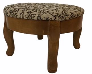 Embroidered covered Foot Stool.