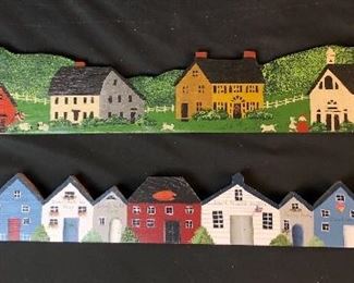 Hand Painted Village scenes.