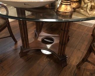 Base of Dining table - note the THICK beveled glass top