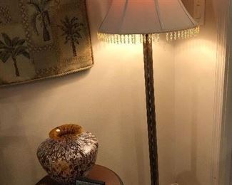 Floor lamp - only of many - this one with beaded trim on the shade
