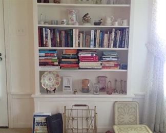 Retro Magazine stand, books and Misc.