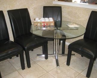 Dinette set with 4 leather chairs $250