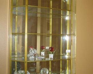 Wall curio cabinet, Swarovski figurines