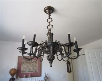 pewter chandelier