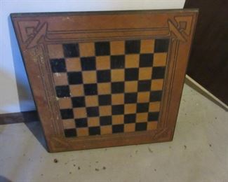 wooden checker board