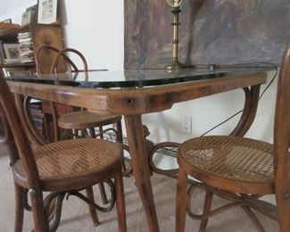 Bentwood table and 3 chairs