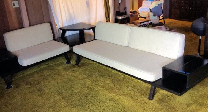 MVF001 Japanese Wooden Frame Sofa, Love Seat & End Table Set