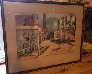 Arkansas artist framed watercolor
