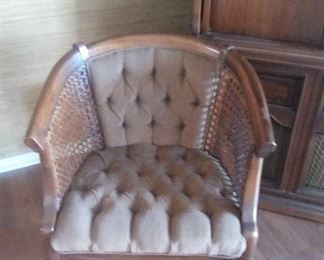 Upholstered/cane chair (2)