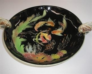 20th C, 1950s Monaco ceramic centerpiece Fishes by Ceyianne