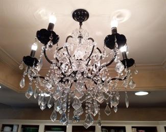 8-light Italian 18% lead Murano crystal kitchen chandelier.