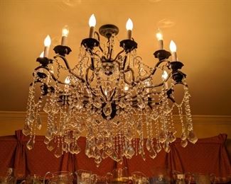 16-light Italian 18% lead Murano crystal breakfast room chandelier.