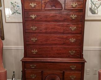 1940's mahogany highboy, from White Furniture Co., Mebane, NC. 