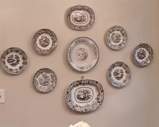Nice collection of antique English transferware. 
